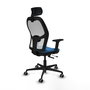 PIQUERAS Y CRESPO Silla de oficina Jorquera con mecanismo Sincro/Traslack Azul claro y Blanco