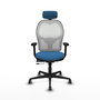 PIQUERAS Y CRESPO Silla de oficina Jorquera con mecanismo Sincro/Traslack Azul claro y Blanco