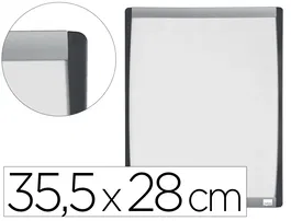 Nobo Pizarra Blanca Magnética Marco Plateado y Negro 355x280 mm