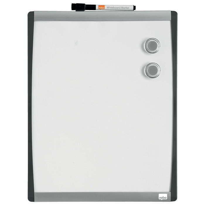 Nobo Pizarra blanca magnética con marco arqueado 355x280 mm
