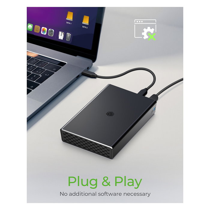 ICY BOX IB-RD2253-C31 Carcasa RAID para 2 HDD/SSD 2.5", USB-C 3.2 Gen 2, 10 Gb/s, SATA III, Negro, Aluminio/Plástico