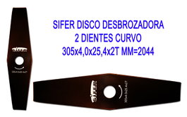 SIFER Disco Desbrozadora 2 Dientes Curvo 305x4,0x25,4x2T mm