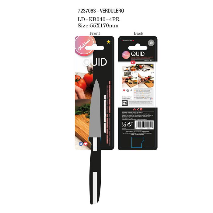 Cuchillo Verdulero Acero Inoxidable Habitat Quid 9 cm