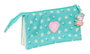 Portatodo Triple Peppa Pig Pretty flowers Amarillo Menta 22 x 12 x 3 cm