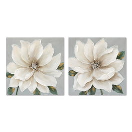 DKD Home Decor Cuadro Lienzo MDF 40x2,5x40 Flor Surtido de 2