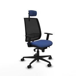 PIQUERAS Y CRESPO Silla de oficina Alares Azul marino y Negro con mecanismo Sincro de 5 posiciones