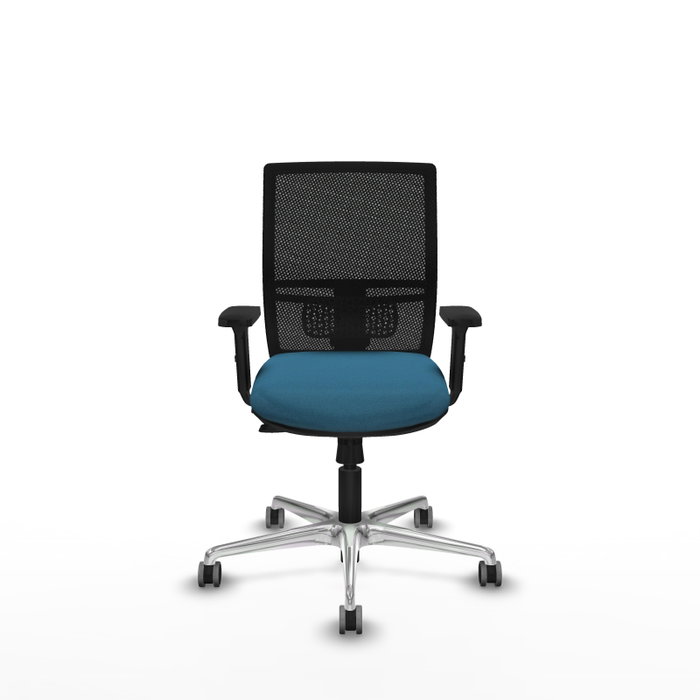 PIQUERAS Y CRESPO Silla de oficina Yunquera con mecanismo Sincro/Traslack, Verde petróleo y Negro