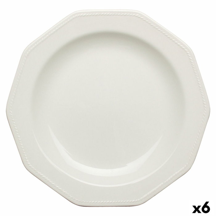 Queen's Plato Llano Cerámico Artic White 27 cm (6 Unidades)माही