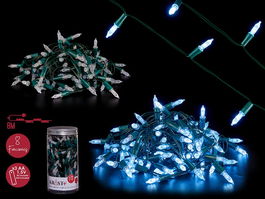 KRIST+ Tira LED 9M 100 Leds Luz Fría Blanca Exterior 8 Funciones con Temporizador 10x17x10 cm (Set de 12)