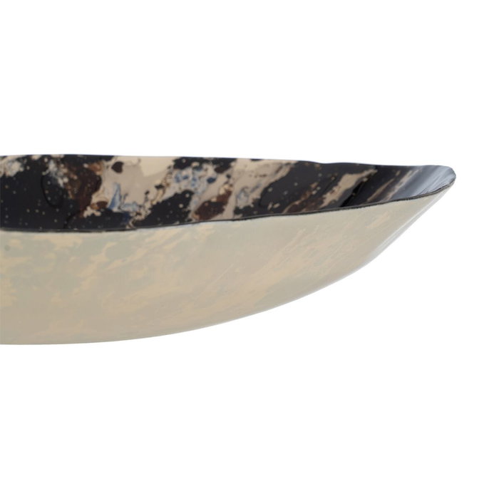 Centro de Mesa Azul Marrón Cristal 39 x 39 x 6,5 cm Centro de Mesa Azul Marrón Cristal 39 x 39 x 6,5 cm