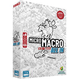 Pegasus Spiele Micro Macro Crime City - All In Juego de Mesa, Diseño Johannes Sich, +10 Años, 1-4 Jugadores, Duración 15-45 Minutos