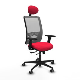 PIQUERAS Y CRESPO Silla de oficina Zulema con mecanismo Sincro/Traslack, Rojo y Gris