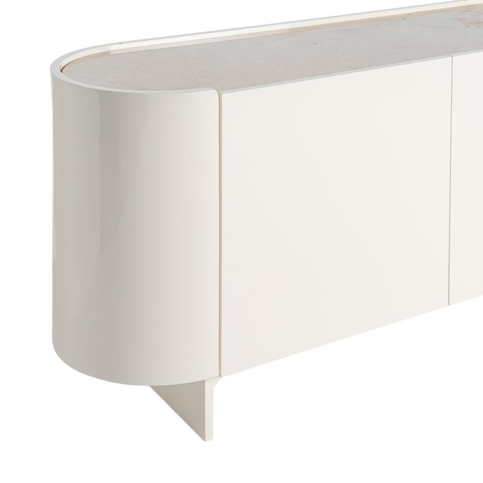 Aparador Lacado Crema Mármol-Dm Salón 160 X 45 X 75 cm