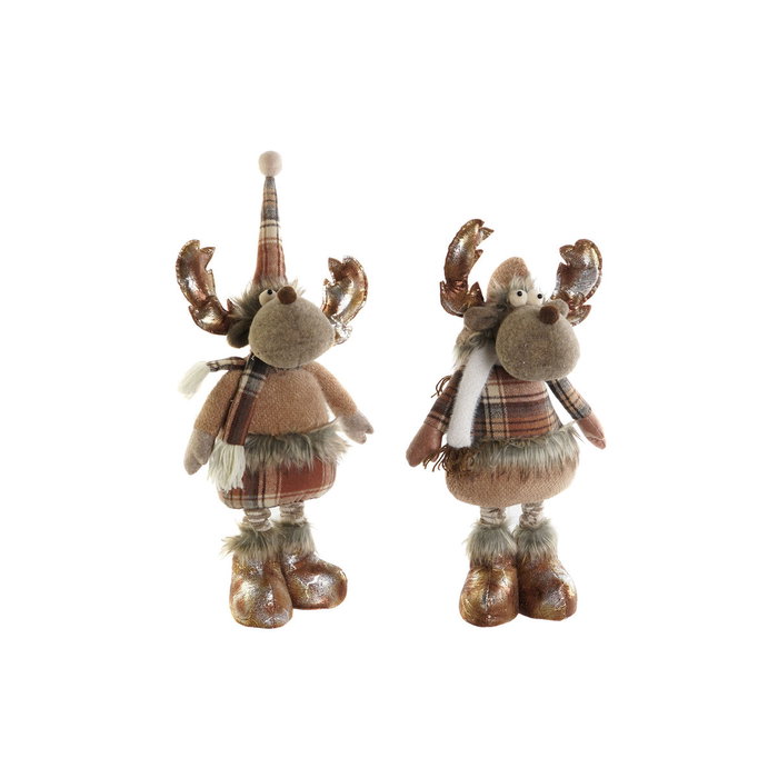 DKD Home Decor Figura Poliéster RENO Surtido de 2 Unidades Marrón