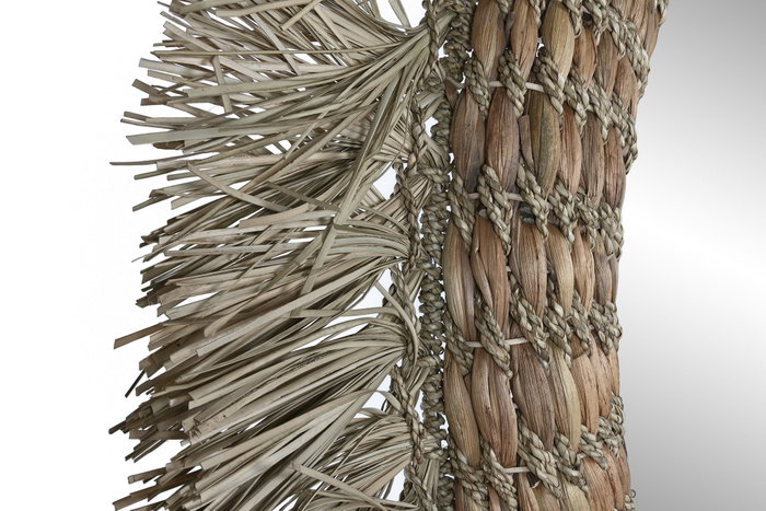 DKD Home Decor Espejo de Teca y Fibra 120x9x120 Natural
