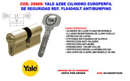 Yale AZBE Cilindro Europerfil de Seguridad YL64040LT Antibumping