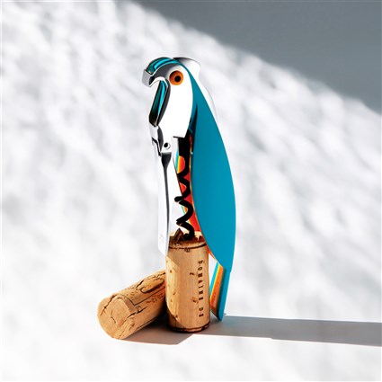 Alessi Parrot Sacacorchos AAM32 AZ Aluminio Fundido Azul