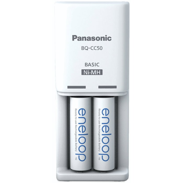 Panasonic Eneloop BW-CC50 con 2 baterías AA de 2000 mAh Panasonic Eneloop BW-CC50 con 2 baterías AA de 2000 mAh