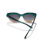 Hawkers Gafas de Sol Audrey 140mm para Mujer - Color Verde, Forma Mariposa, Cristal Gris, Montura TR90