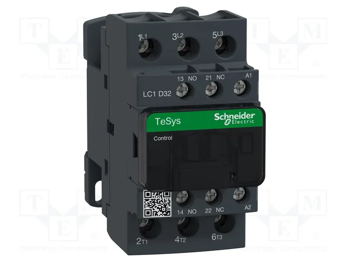 SCHNEIDER ELECTRIC Contactor TeSys D LC1D32D7 3-polar 42VAC SCHNEIDER ELECTRIC Contactor TeSys D LC1D32D7 3-polar 42VAC