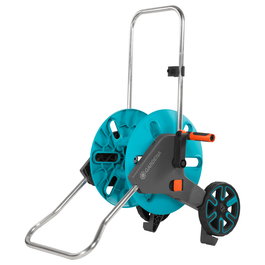 Gardena 18511-20 CleverRoll M Carrete Manual para Manguera hasta 60 m, Negro/Azul/Acero