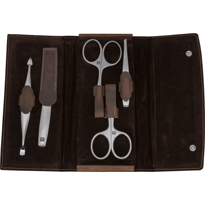 Zwilling Set de manicura y pedicura 5 piezas con tijeras para uñas y estuche de cuero
