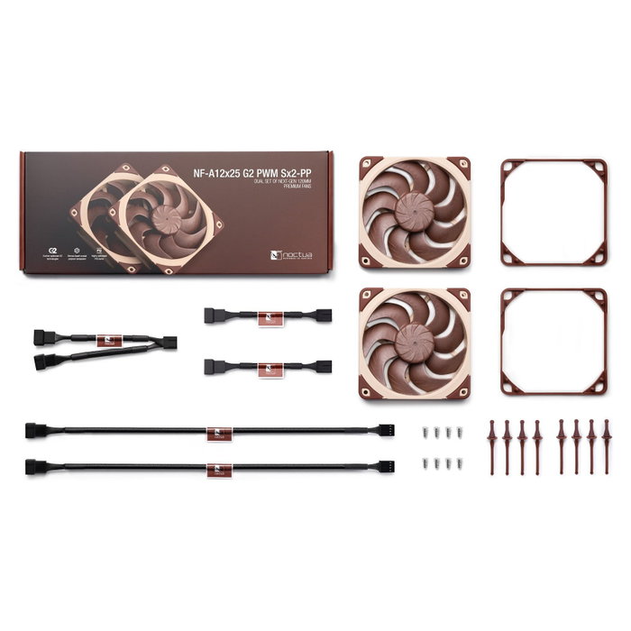 NOCTUA NF-A12x25 G2 PWM SX2-PP de 12 cm (2 unidades) NOCTUA NF-A12x25 G2 PWM SX2-PP de 12 cm (2 unidades)