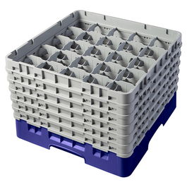 CAMBRO - 25S1114-186 - Cesta de lavado 25 comp. 6 alturas - 8,7 cm Ø máx. - alt. máx. 29,9 cm - 50 x 50 x 34,9 cm - Azul marino