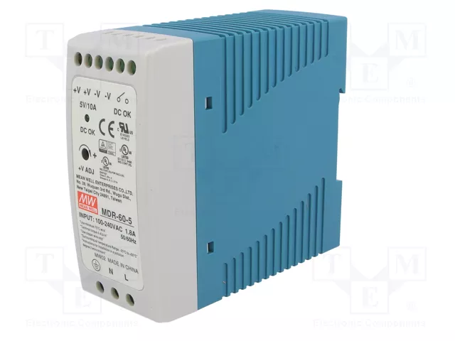 MEAN WELL MDR-60-5 Fuente de alimentación de 50W 5VDC 10A