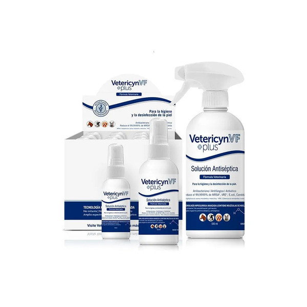 Vetericyn VF Plus Spray para Heridas, Infecciones Oculares y de Piel en Perros, Gatos y Caballos, Botella de 500 ml