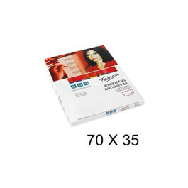 FABRISA Caja 100 Hojas Etiquetas Adhesivas Blancas 70x35mm IL.C. para Impresoras Láser, Inkjet y Copiadoras, Referencia 15303