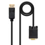 Nanocable Cable Conversor Displayport Macho a VGA Macho 5 metros, Compatible con Displayport 1.2a, Soporta 1920x1200@60Hz