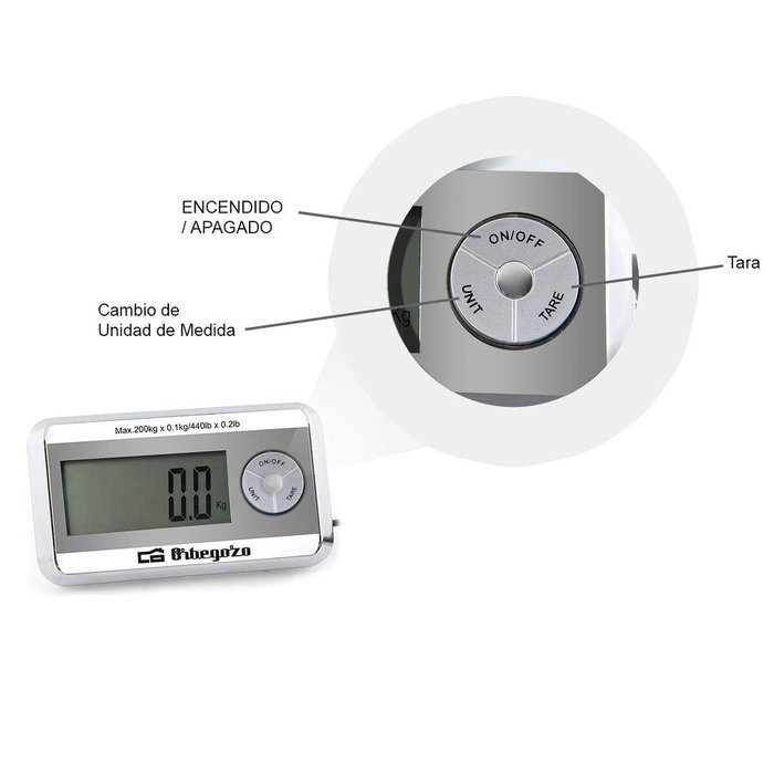 Orbegozo Báscula PC 5500 de Acero Inoxidable, Plateada