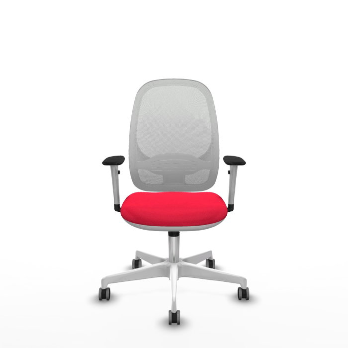 PIQUERAS Y CRESPO Silla de oficina Cilanco con mecanismo Sincro, Rojo y Blanco