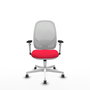 PIQUERAS Y CRESPO Silla de oficina Cilanco con mecanismo Sincro, Rojo y Blanco