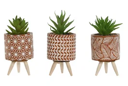 DKD Home Decor Maceta de Cemento y PE 7,5x7,5x16,5 cm Surtida
