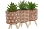 DKD Home Decor Maceta de Cemento y PE 7,5x7,5x16,5 cm Surtida