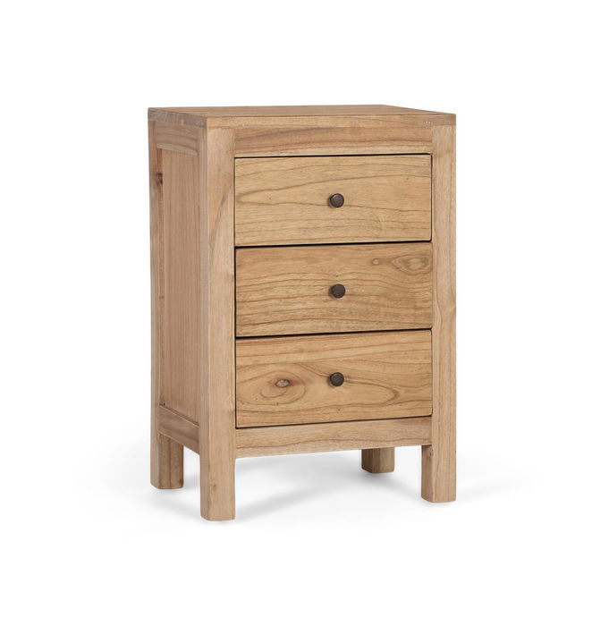 Giner Y Colomer Mesita Noche Madera de Mindi con 3 Cajones Natural Giner Y Colomer Mesita Noche Madera de Mindi con 3 Cajones Natural