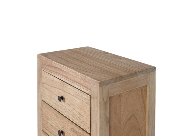 Giner Y Colomer Mesita Noche Madera de Mindi con 3 Cajones Natural Giner Y Colomer Mesita Noche Madera de Mindi con 3 Cajones Natural