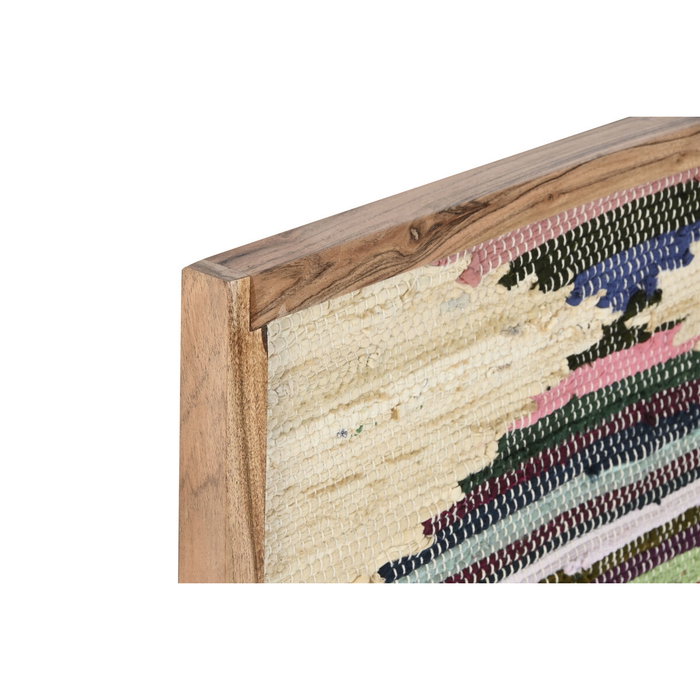 DKD Home Decor Set de 2 Cuadros Chindi de Algodón y Acacia 60x3x90 cm Multicolor