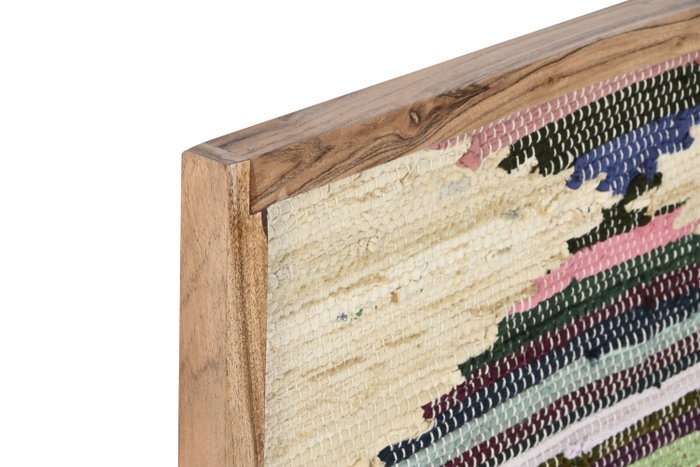 DKD Home Decor Set de 2 Cuadros Chindi de Algodón y Acacia 60x3x90 cm Multicolor