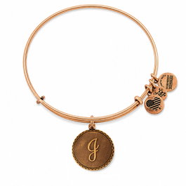 Alex And Ani Pulsera de Metal con Letra J en Dorado