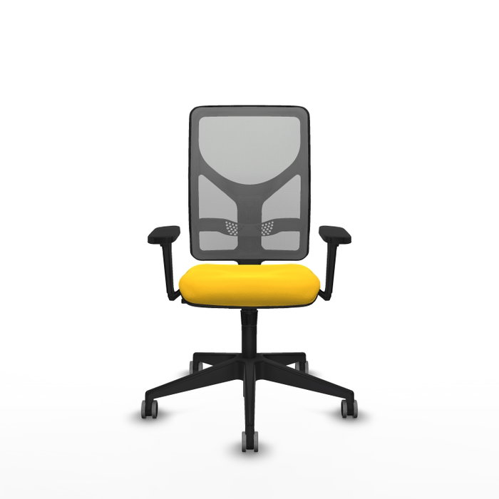 PIQUERAS Y CRESPO Silla de oficina Motilla con mecanismo Sincro, asiento amarillo y respaldo gris PIQUERAS Y CRESPO Silla de oficina Motilla con mecanismo Sincro, asiento amarillo y respaldo gris