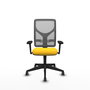 PIQUERAS Y CRESPO Silla de oficina Motilla con mecanismo Sincro, asiento amarillo y respaldo gris