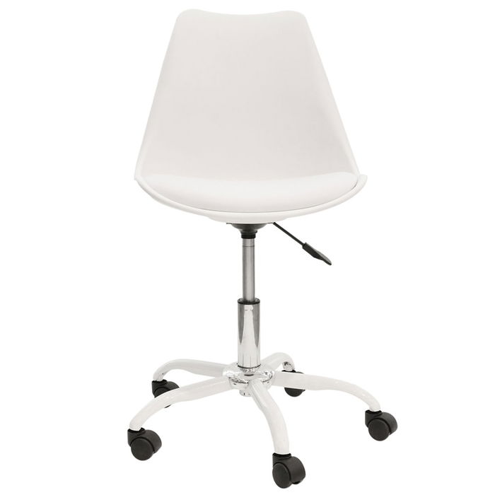 Home Deco Factory Silla con Ruedas Blanca Colección Essentiel