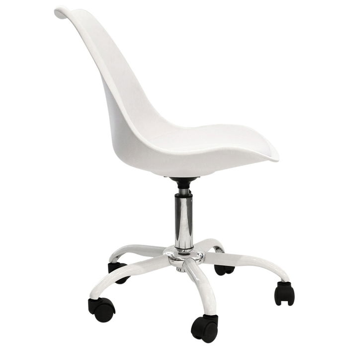 Home Deco Factory Silla con Ruedas Blanca Colección Essentiel