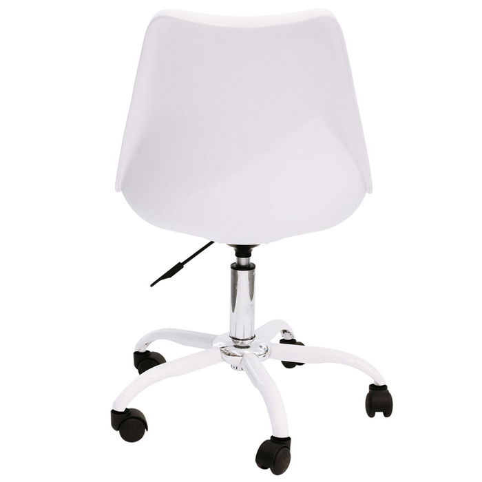 Home Deco Factory Silla con Ruedas Blanca Colección Essentiel