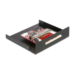DeLOCK Lector de Tarjetas SATA de 3.5" (8cm), Negro, para CFI/II, 1500 Mbit/s, Compatible Win, Mac, Linux, con Puerto Floppy