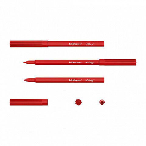 ErichKrause Rotuladores Super Lavables 33051, 18 Colores Surtidos, Punta Multi