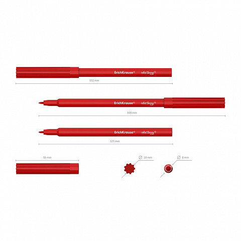 ErichKrause Rotuladores Super Lavables 33051, 18 Colores Surtidos, Punta Multi